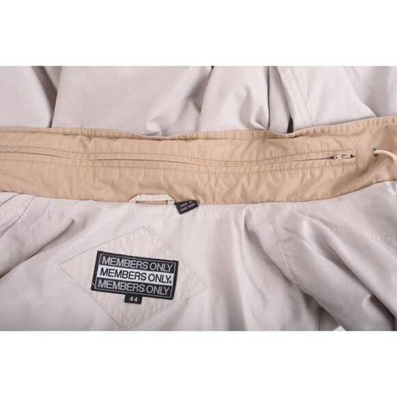 Members Only Mens Lightweight Racer Bomber Jacket Coat US 44 Beige L Large - Picture 7 of 8